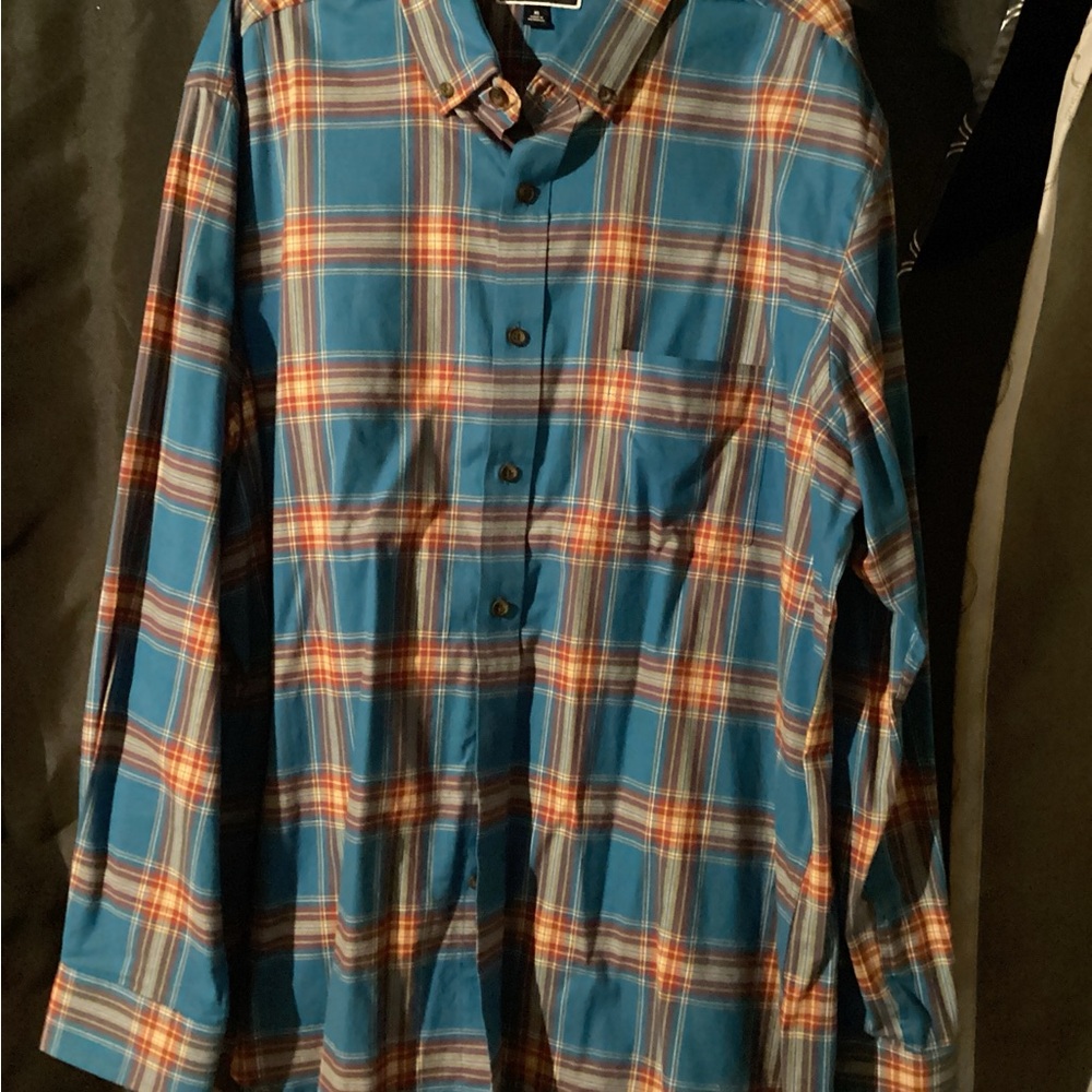 Men's Blue Plaid Shirt